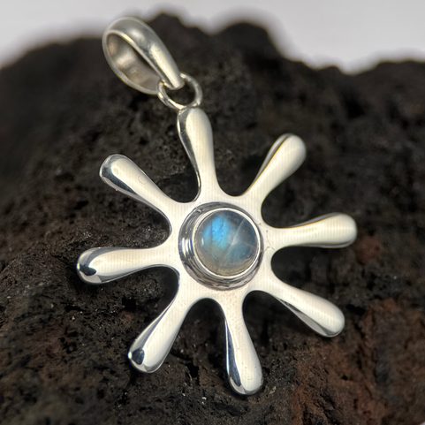 STELLA, SILVER PENDANT, RAINBOW MOONSTONE AG 925/1000