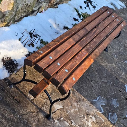 CHATEAU PARK SEAT, CAST IRON ART NOUVEAU