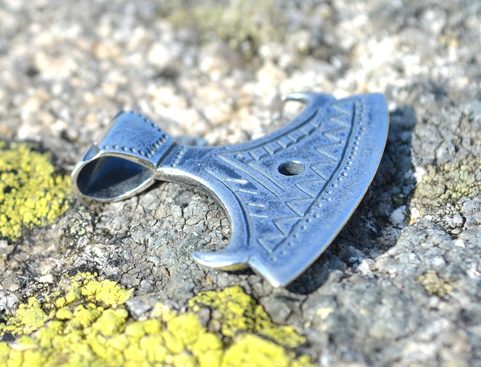 BEARDED AXE OF PERUN, SILVER SLAVIC PENDANT
