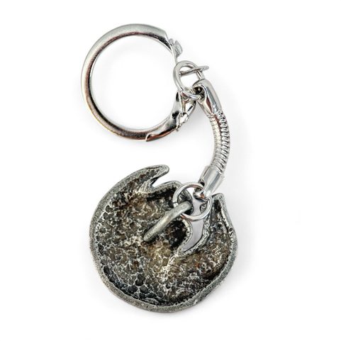 BADGER KEY RING, ZINC ANTIQUE SILVER