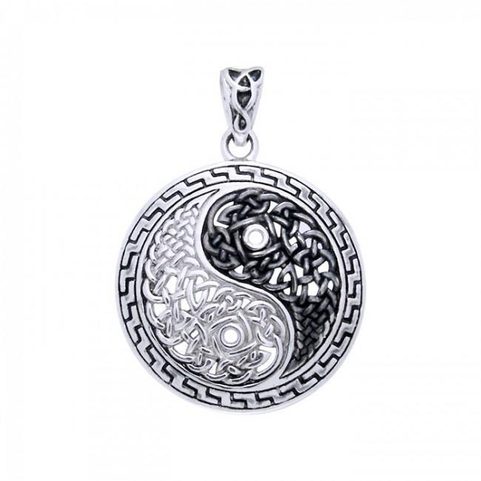 KNOTTED YING YANG, SILVER PENDANT