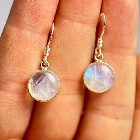 RAINBOW SILVER MOON EARRINGS, AG 925/1000