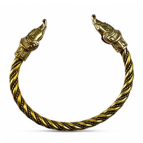 MIDGARDSORMR, VIKING BRACELET, BRASS