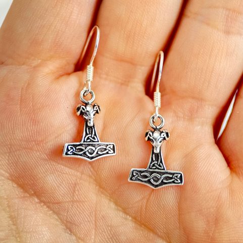 THOR'S HAMMER, SILVER EARRINGS