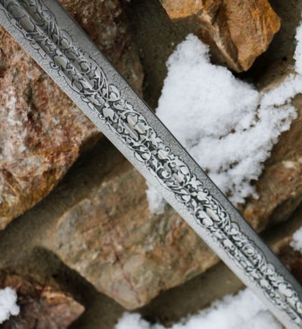 NORBERT HAND-AND-A-HALF MEDIEVAL SWORD ETCHED