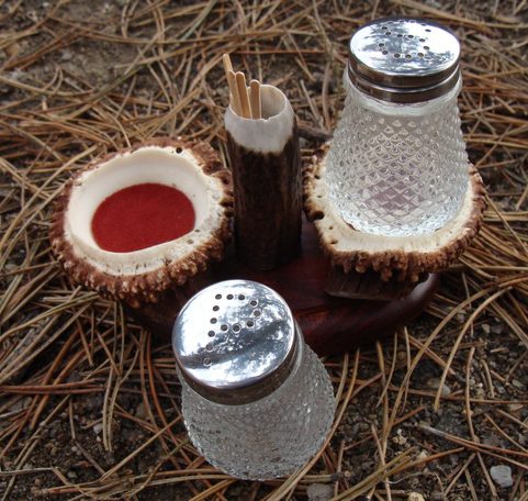 SALT AND PEPPER CELLARS, ANTLER SET