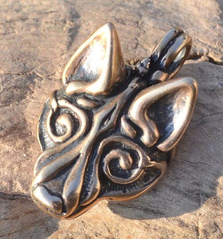 FENRIR, VIKING WOLF PENDANT, BRONZE
