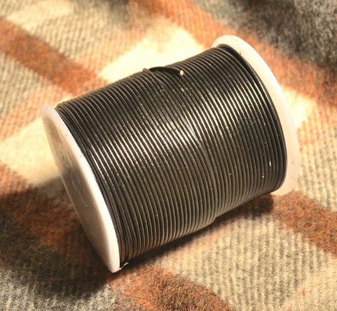 LEATHER CORD, BLACK, ROUND, 1.5 MM, 70 CM