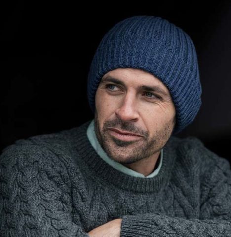 RIBBED HAT, MERINO WOOL, BLUE