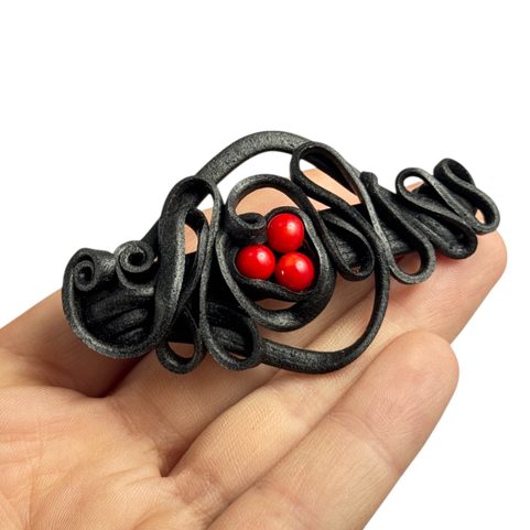 BROCHE À CHEVEUX AVEC CORAUX