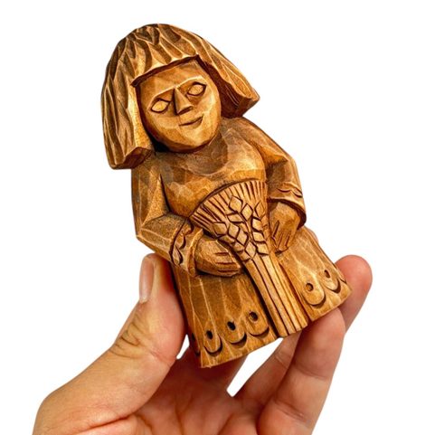 SLAWISCHE GÖTTIN ZIVA, GESCHNITZTE STATUE, HOLZ