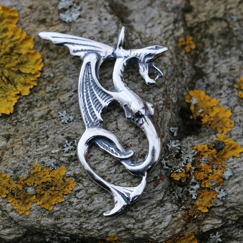 WATER DRAGON, SILVER PENDANT