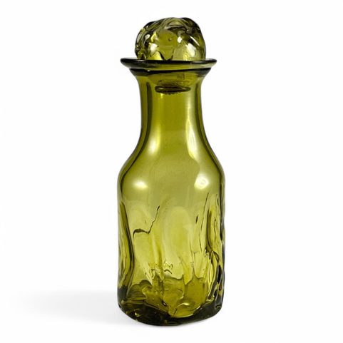 WHISKEY DECANTER, FOREST GREEN GLASS