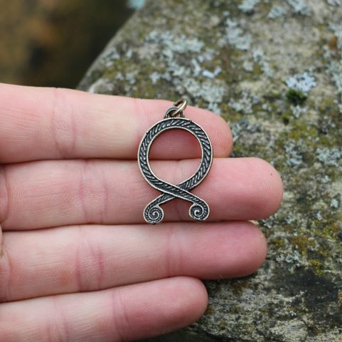 TROLL CROSS VIKING PENDENTIF, ZINC LAITON ANTIQUE
