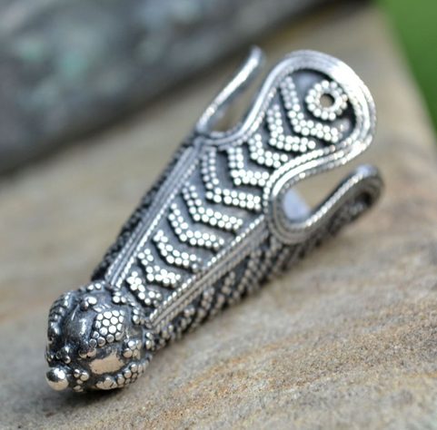VIKING CAP END, BIRKA, STERLING SILVER, 22 G