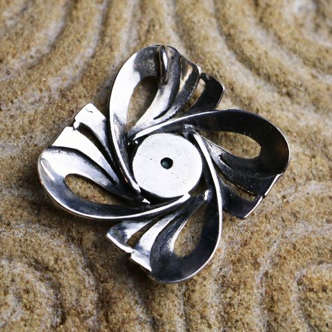 SELKIE, ART NOUVEAU NECKLACE, STERLING SILVER MALACHITE