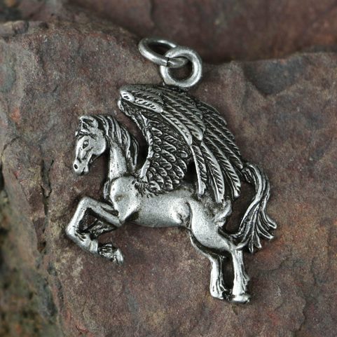 PEGASUS, PENDANT, ZINC ANTIQUE SILVER