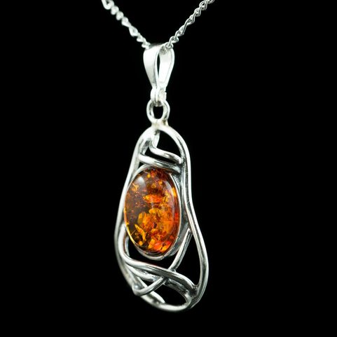 WERA, AMBER PENDANT, STERLING SILVER