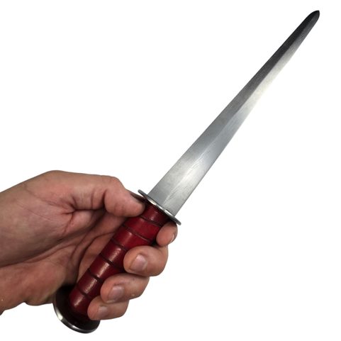 RONDEL OR BOLLOCK DAGGER PRAGA, 14TH CENTURY, BLUNT REPLICA, RED
