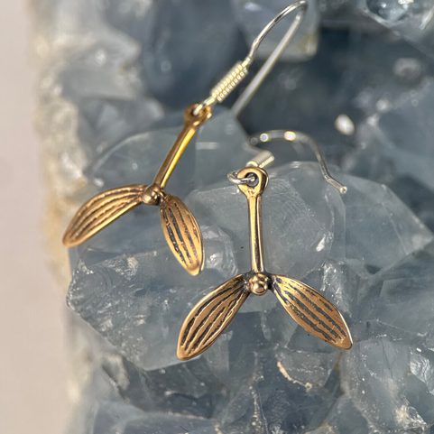 DRUID MISTLETOE, EARRINGS, BRONZE