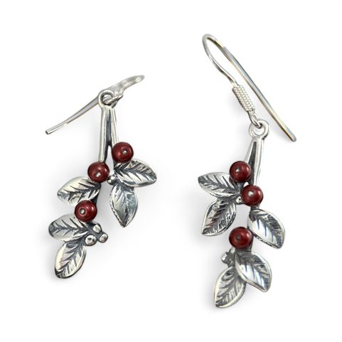 CRANBERRIES, EARRINGS, SILVER