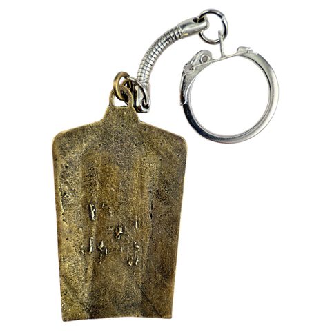HUSSITE PAVISE SHIELD, KEYCHAIN, OLD BRASS