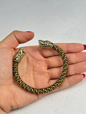 VIKING WOLF, BRACELET FROM BURG, SWEDEN, BRONZE