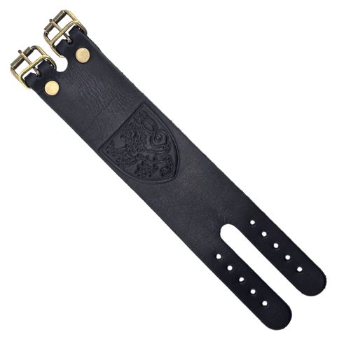 BOHEMIA, LEATHER BRACELET WITH CZECH LION, BLACK