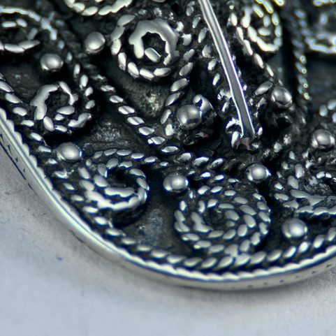 VIKING TREFOIL BROOCH, STERLING SILVER, 29 G