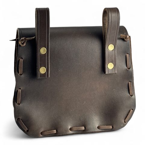 LEATHER HISTORICAL BELT BAG, ANTLER, BROWN