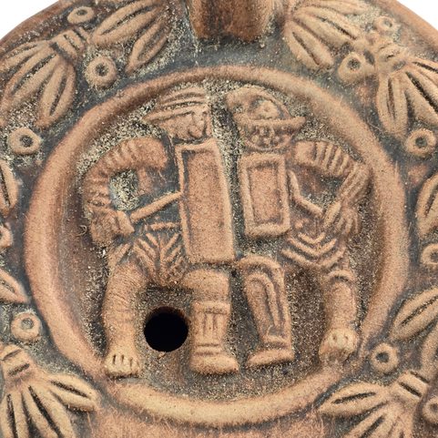 OIL LAMP, GLADIATORIAL DUEL, LANTERN