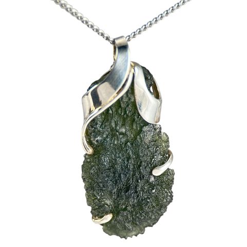 ERIS, CZECH MOLDAVITE STERLING SILVER PENDANT