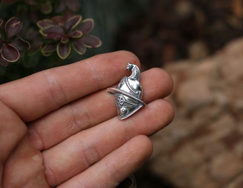 GLADIATOR - THRACIAN HELMET, PENDANT, SILVER