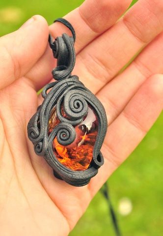 FIRE SHINE PENDANT, EPOXY RESIN