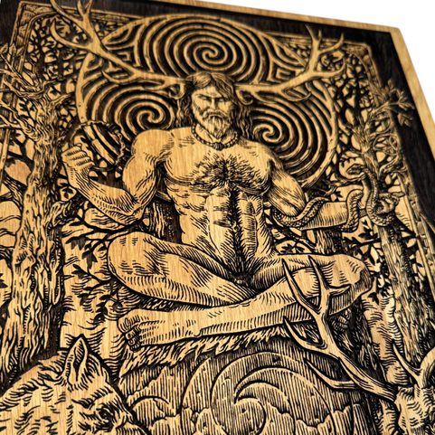 CERNUNNOS DÉCORATION MURALE, BOIS 30X40CM