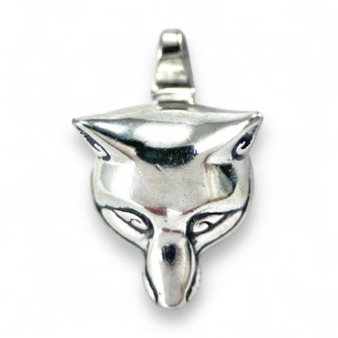 CELTIC FOX, HEAD, PENDANT, STERLING SILVER