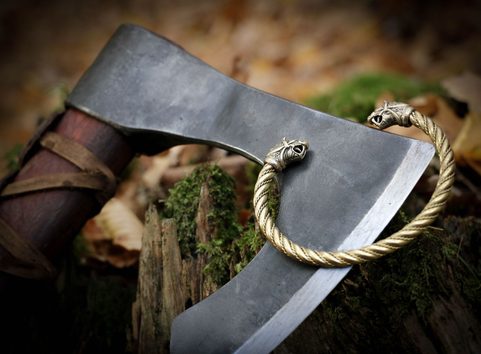 FLÓKI, WIKINGER-ARMBAND AUS MESSING