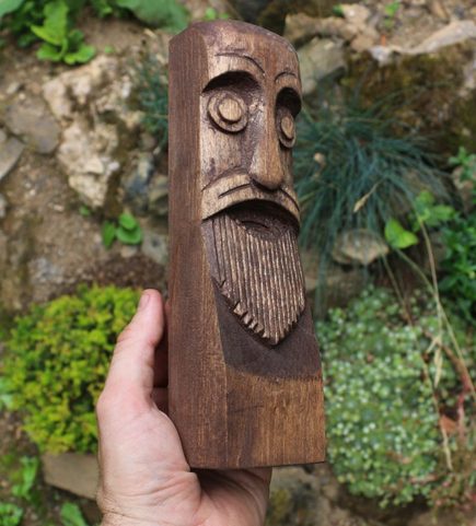ODIN, CARVED WOODEN STATUE