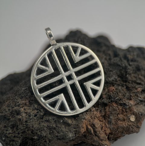 SUN SYMBOL, HALLSTATT CULTURE, SILVER PENDANT