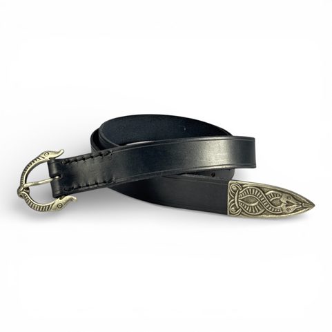 VIKING BELT, BORRE BEAST, LEATHER BLACK