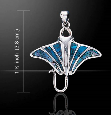 MANTA PENDANT WITH PAUA SHELL, SILVER 925