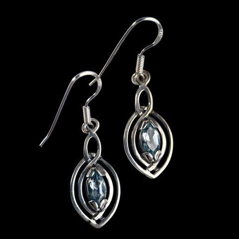 MAIA, EARRINGS, SILVER 925 BLUE TOPAZ