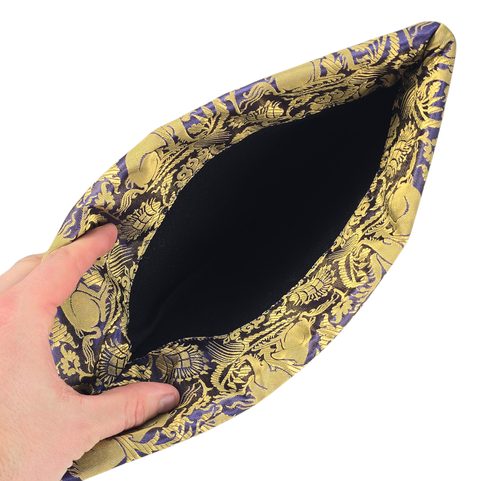 MEDIEVAL WOOL CAP, BROCADE, FEATHERS