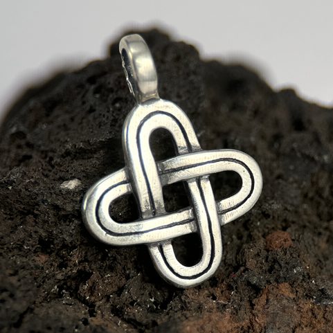 EINZELKNOTEN, ANHÄNGER SILBER 925