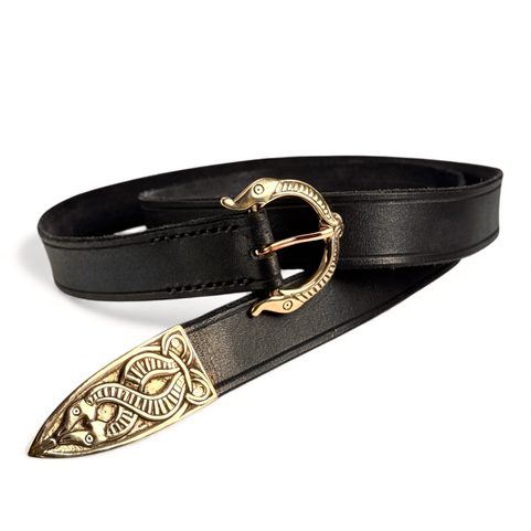 VIKING BELT, BORRE BEAST, LEATHER BRONZE BLACK