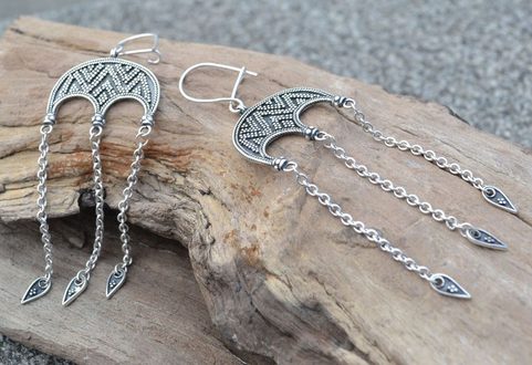 SILVER EARRINGS, MORAVIA MAGNA, AG 925, 12 G
