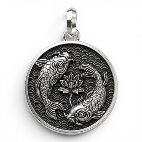 ANHÄNGER JAPANISCHER KOI KARPFEN, SILBER 925, 15G