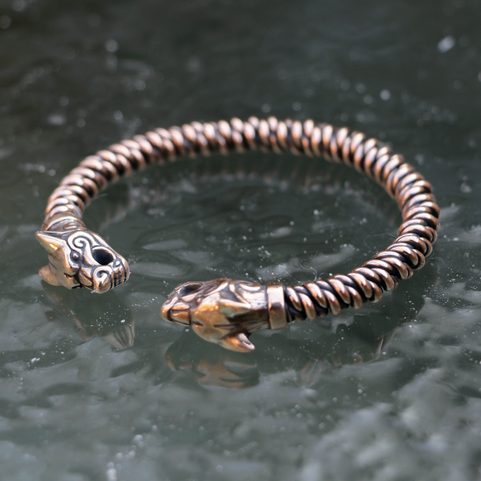 WOLF FENRIR, TWISTED BRACELET, BRONZE