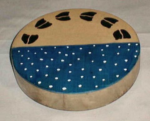 SHAMAN INDIAN DRUM, MOTHER EARTH AND THE SKY 40 CM