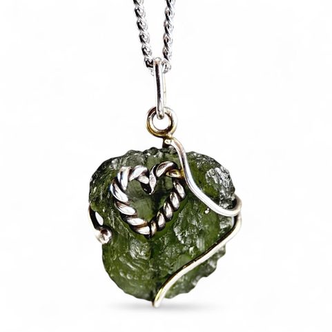 ECLIPSE, PENDENTIF - MOLDAVITE, ARGENT 925/1000